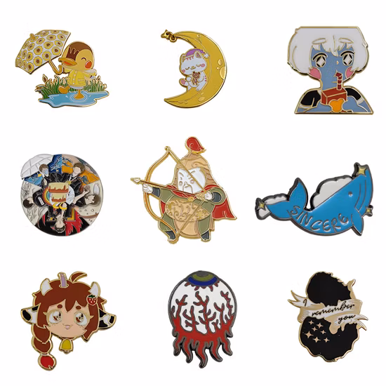 Logo personalizzato Latta Tin Kpop Cartoon Anime Spilla per bottoni Smalto 3D personalizzato Massonico Militare Esercito Scout Pilota Ala Cappellano Guardia di sicurezza Ufficiale Distintivo in metallo
