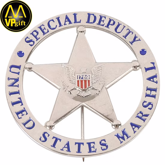 Cina all'ingrosso logo personalizzato metallo souvenir sfida smalto politico spilla sceriffo stella polizia pilota ufficiale di sicurezza bandiera spilla scudo distintivo militare